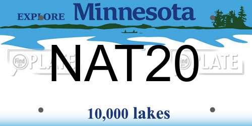 NAT20 Minnesota License Plate