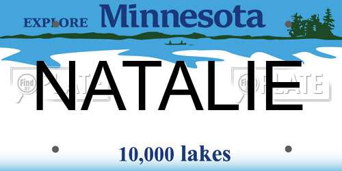 NATALIE Minnesota License Plate