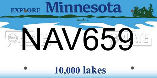 NAV659 Minnesota License Plate