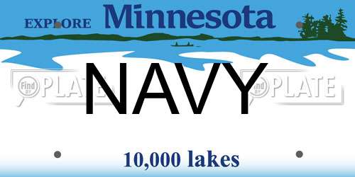NAVY Minnesota License Plate