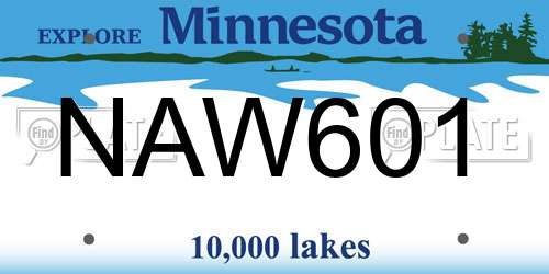 NAW601 Minnesota License Plate