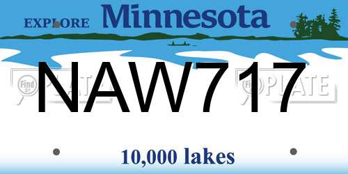 NAW717 Minnesota License Plate