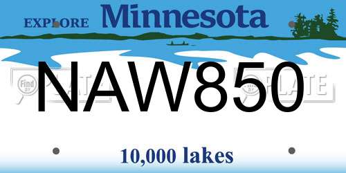 NAW850 Minnesota License Plate