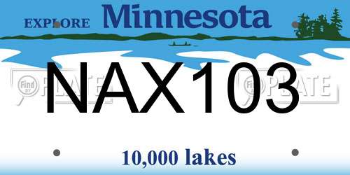 NAX103 Minnesota License Plate