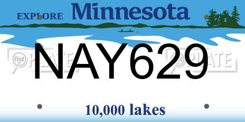 NAY629 Minnesota License Plate