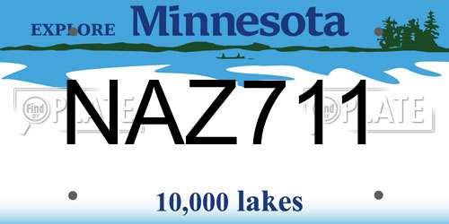 NAZ711 Minnesota License Plate