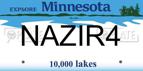 NAZIR4 Minnesota License Plate