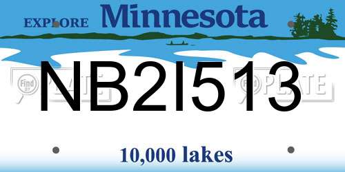 NB2I513 Minnesota License Plate