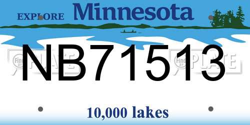 NB71513 Minnesota License Plate