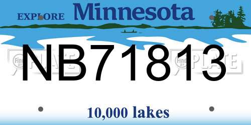 NB71813 Minnesota License Plate