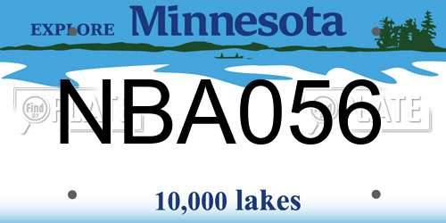 NBA056 Minnesota License Plate