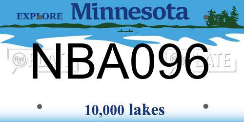 NBA096 Minnesota License Plate