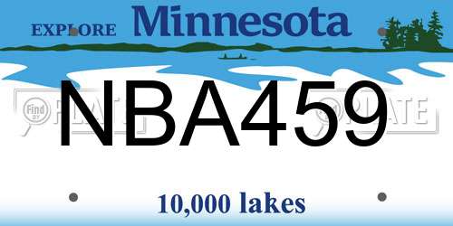 NBA459 Minnesota License Plate
