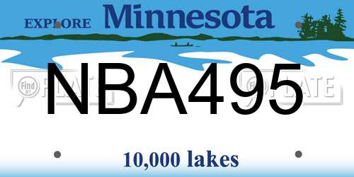 NBA495 Minnesota License Plate