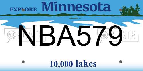 NBA579 Minnesota License Plate