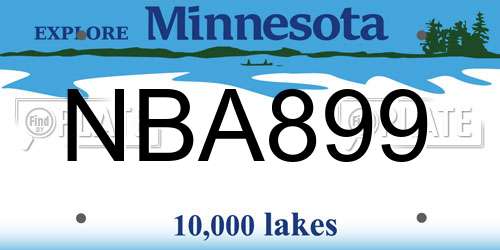 NBA899 Minnesota License Plate