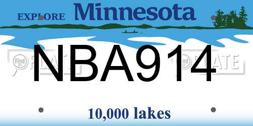 NBA914 Minnesota License Plate