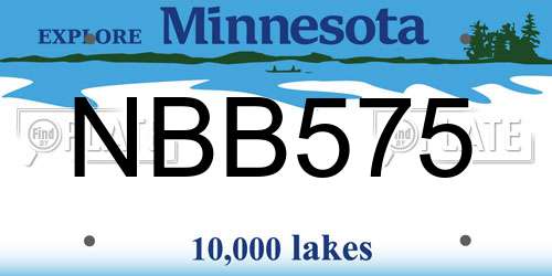 NBB575 Minnesota License Plate