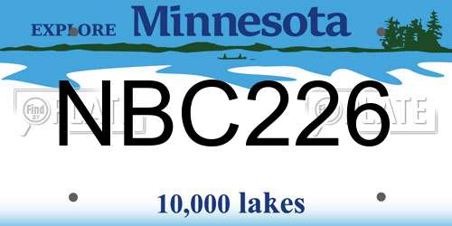 NBC226 Minnesota License Plate