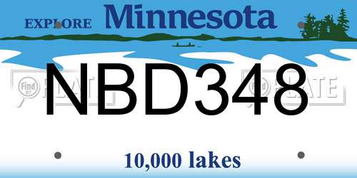 NBD348 Minnesota License Plate