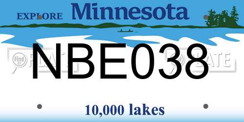 NBE038 Minnesota License Plate