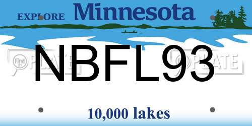 NBFL93 Minnesota License Plate