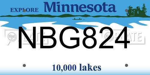 NBG824 Minnesota License Plate