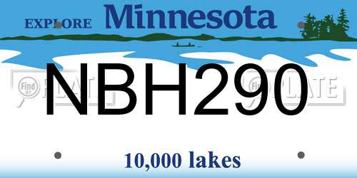 NBH290 Minnesota License Plate
