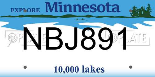 NBJ891 Minnesota License Plate