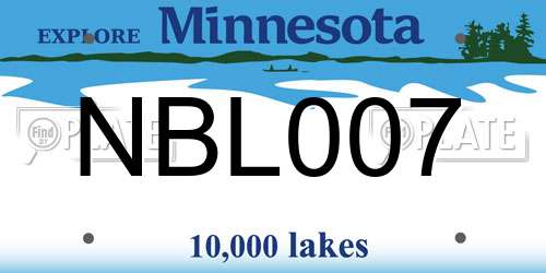 NBL007 Minnesota License Plate