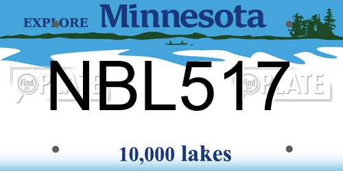 NBL517 Minnesota License Plate