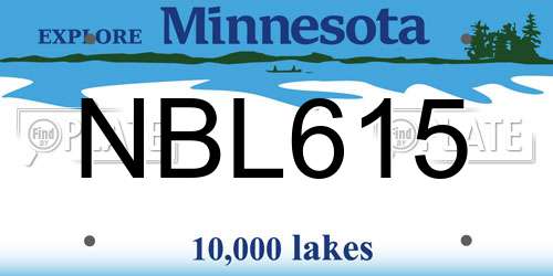 NBL615 Minnesota License Plate