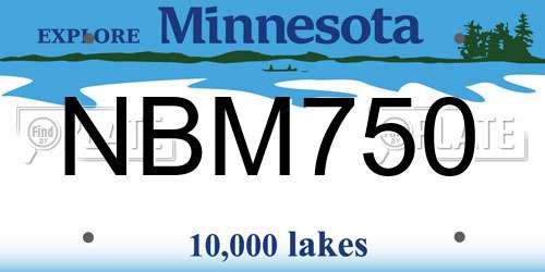 NBM750 Minnesota License Plate