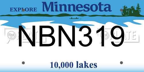 NBN319 Minnesota License Plate