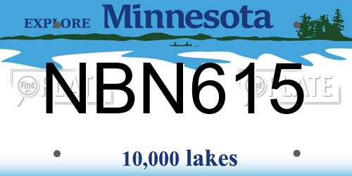 NBN615 Minnesota License Plate