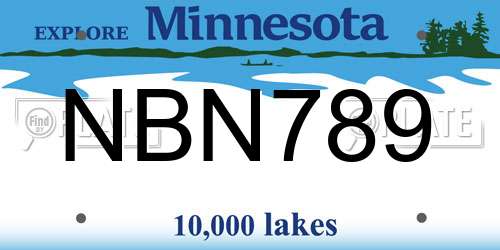 NBN789 Minnesota License Plate
