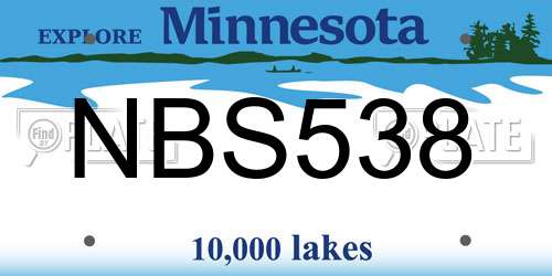 NBS538 Minnesota License Plate