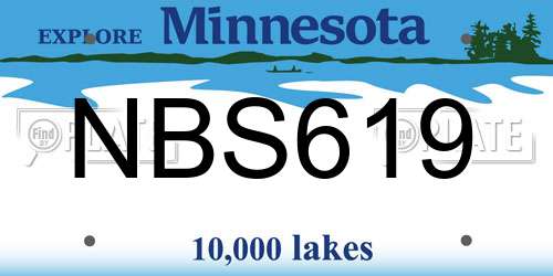 NBS619 Minnesota License Plate