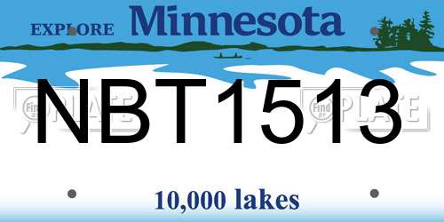 NBT1513 Minnesota License Plate
