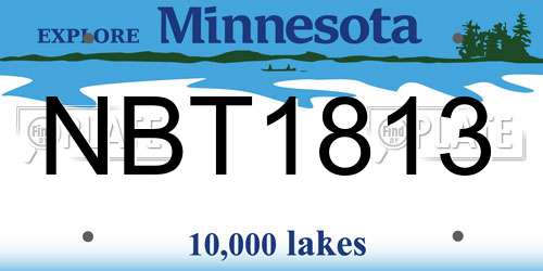 NBT1813 Minnesota License Plate