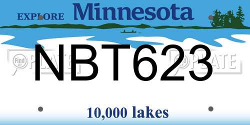 NBT623 Minnesota License Plate