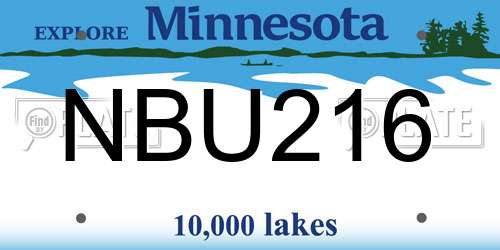 NBU216 Minnesota License Plate