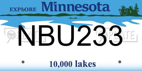NBU233 Minnesota License Plate