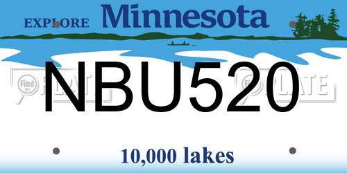 NBU520 Minnesota License Plate