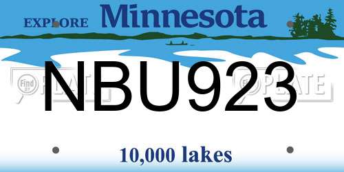 NBU923 Minnesota License Plate