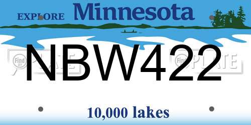 NBW422 Minnesota License Plate
