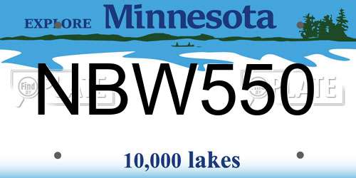 NBW550 Minnesota License Plate