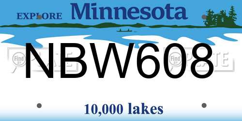 NBW608 Minnesota License Plate