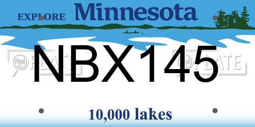 NBX145 Minnesota License Plate