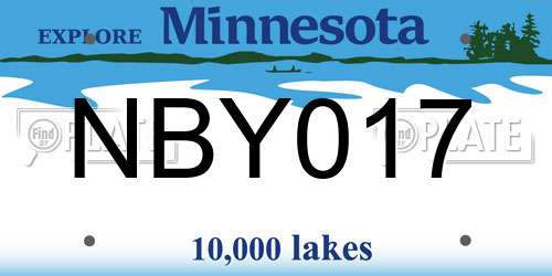NBY017 Minnesota License Plate